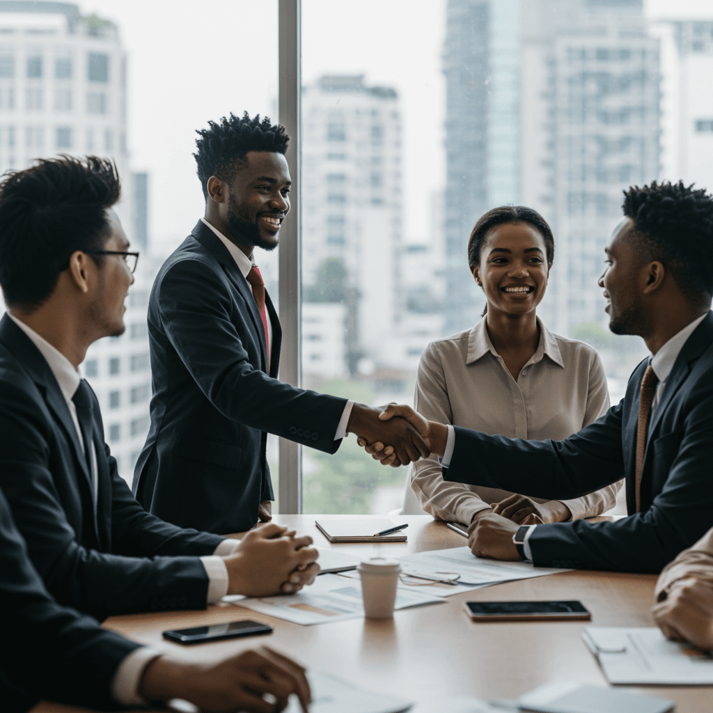 Employer meeting with talented professionals