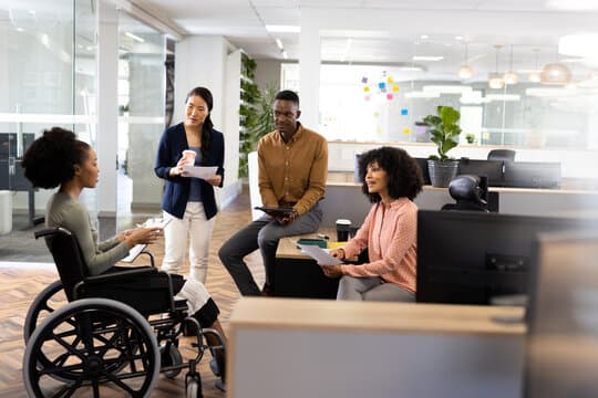 A team of young professionals in a training session