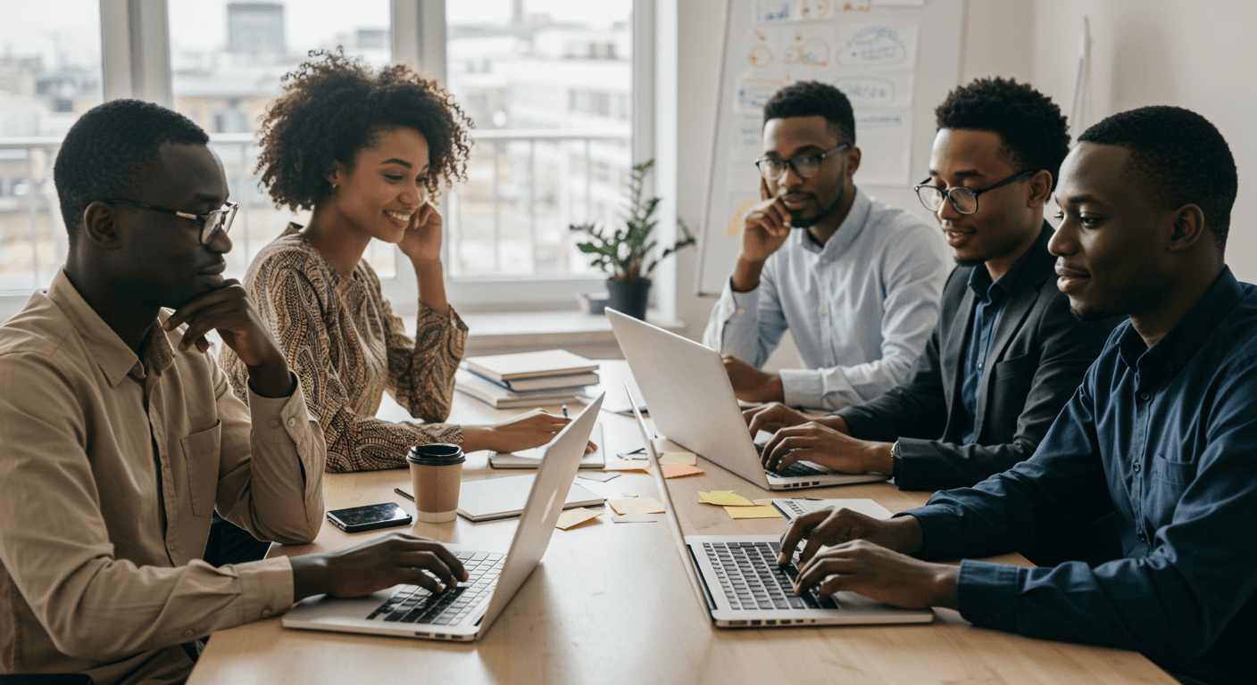 Business team collaborating remotely
