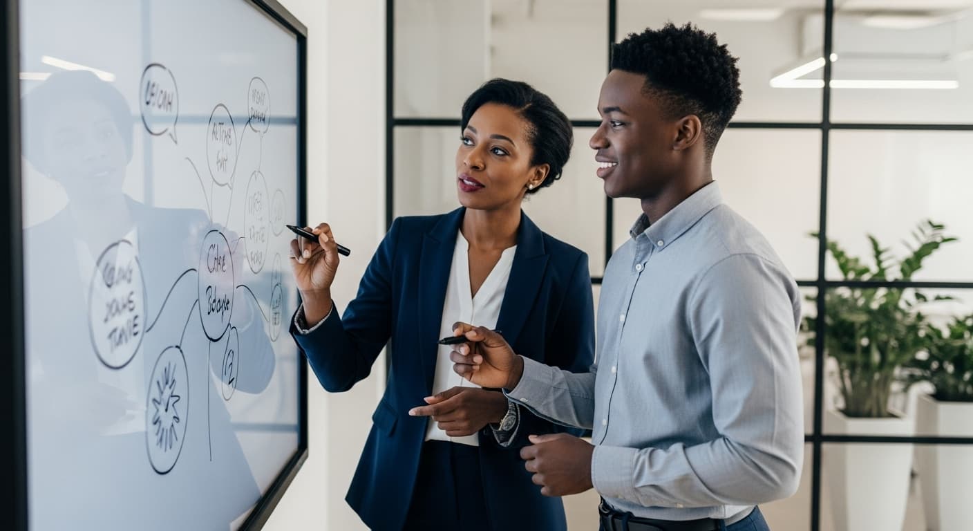 A professional apprentice engaged in a meeting